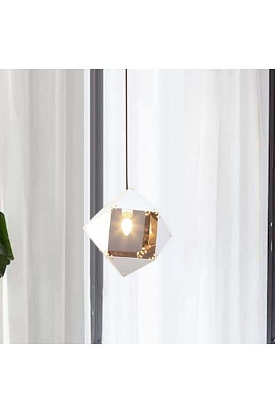 Ucandle Neoclassical pendant light, white geometric metal