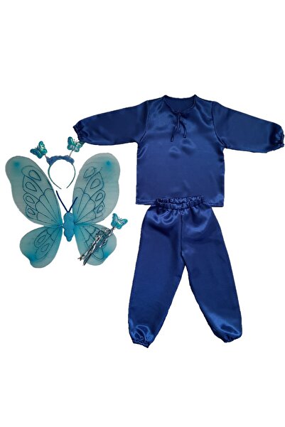 Funny Party Shop Set costum serbare copii Fluture Albastru cu aripi, 5-6ani