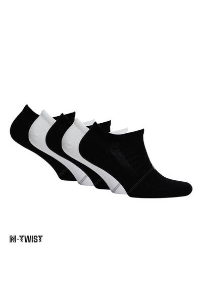 NORFOLK Fresh N-Twist Premium Bamboo & Cotton Casual Sports Socks Black/White 5 Pairs - Kraft Box