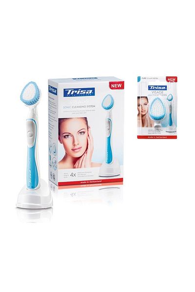 Trisa Perie facială de curățare Trisa Sonic Visage Blue 678619 cu perie de schimb 667855 Blue