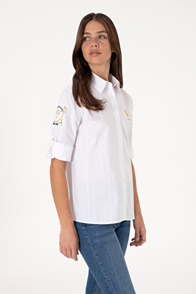 U.S. Polo Assn. Γυναικείο Λευκό Μακρυμάνικο Πουκάμισο 50299678-VR013