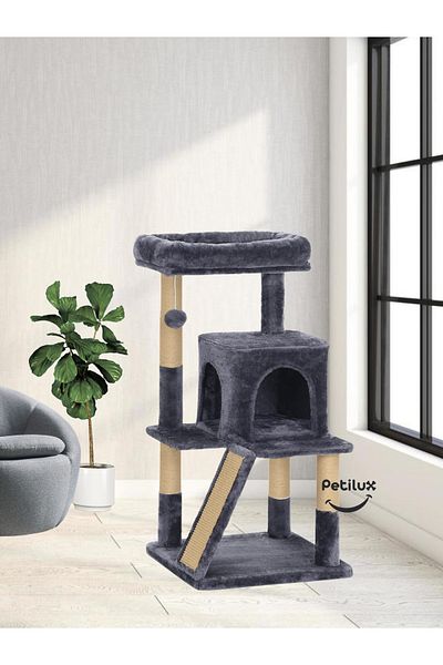 Petilux منزل خدش القطط المزخرف مع تراس
