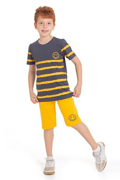 CiciTime Çocuk Modası Boy's Capri Casual Set with Summer Shorts