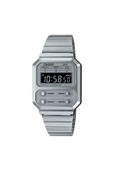 Casio Unisex Digital Grey Dial Watch - A100WE-7BDF