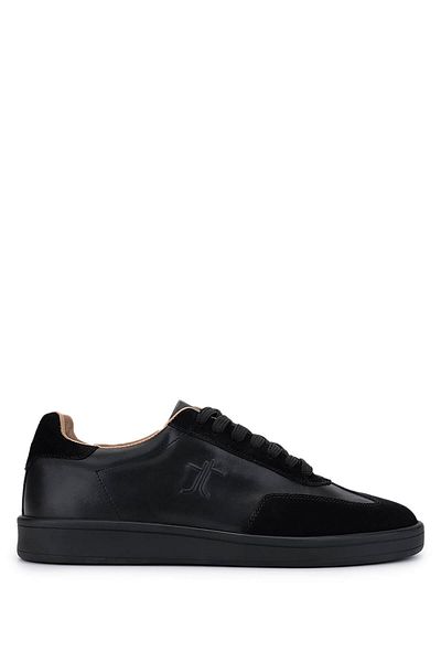 Tamer Tanca Men's Genuine Leather Black Sneakers & Sports Shoes