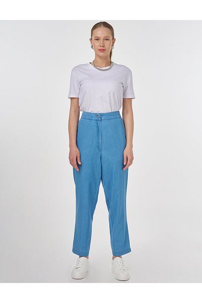Kayra Relaxed Cut Lyocell Trousers Ice Blue