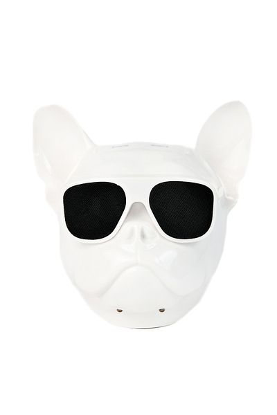Famous Frenchie Portable speaker, French Bulldog, Bluetooth, USB, white