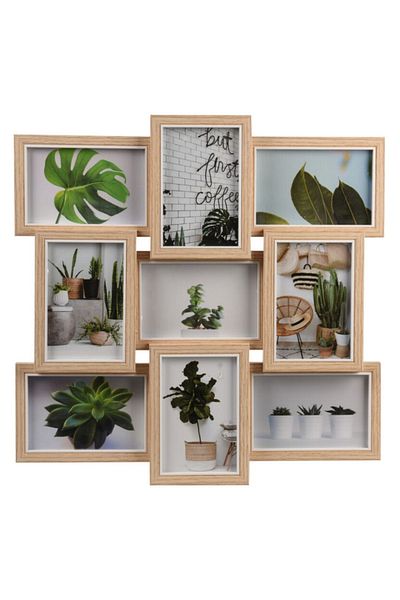 Gift Design Elegant photo frame, for 9 photos 10x15 cm, MDF, 44.5x4.7x44.5