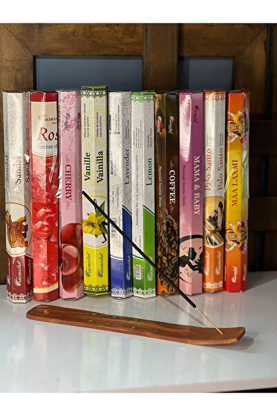 MAHUR 15 Paket 300 Adet Tütsü, 15 Farklı Aroma + Hediye Tütsülük.
