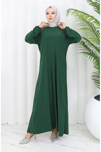 sefamerve Βραδινό φόρεμα Sandy Fabric Stone 2060-02 Emerald Green
