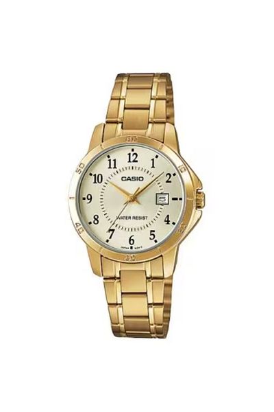 Casio ساعة كاسيو النسائية التناظرية ذات الميناء الأبيض - LTP-V004G-9BUDF