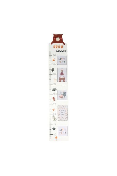 Gift Design Children's height measuring tape, made of wood, teddy bear model