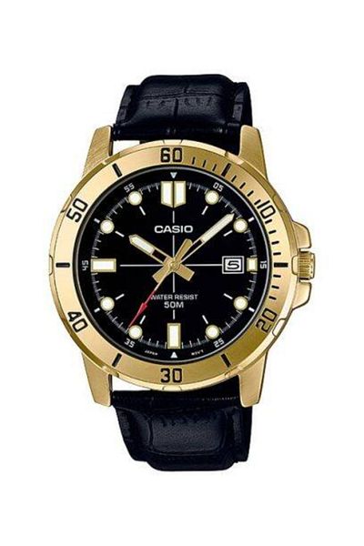 Casio ساعة كاسيو للرجال بمينا أسود تناظرية - MTP-VD01GL-1E