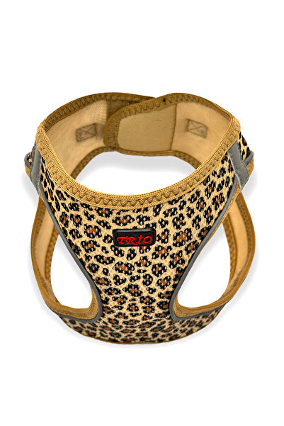 Pets Carnival Kedi Köpek Air-mesh Göğüs Tasması Ve Gezdirme Sevk Kayışı Seti Leopar 2si1 Arada