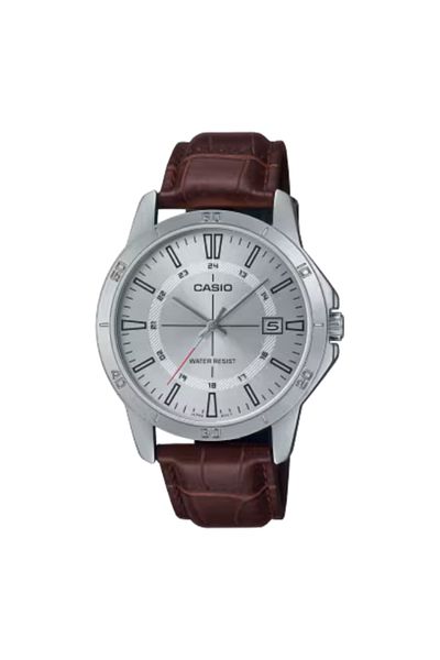 Casio ساعة كاسيو للرجال بمينا أبيض تناظرية - MTP-V004L-7CUDF