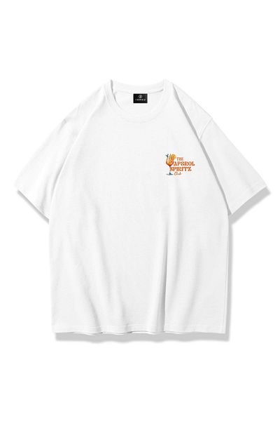 Trendiz Unisex 101 The Aperol Spiritz Club Μπλουζάκι στήθους Λευκό