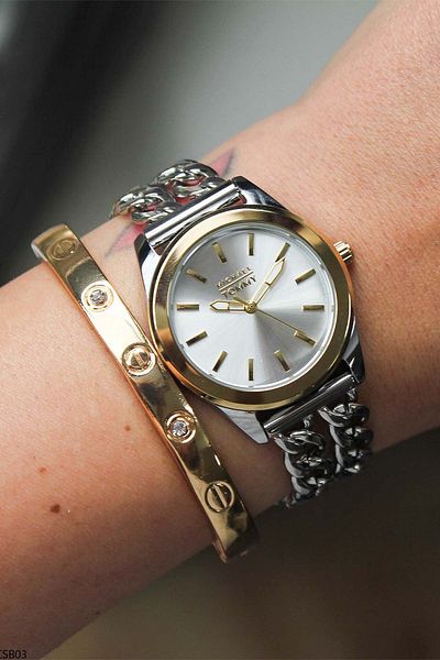 MICHAEL TOMMY Mt325001Lcsb03 Women Wrist Watch with Steel Band