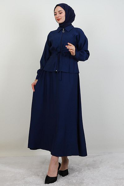GİYZAMİLA Σετ φούστα με φερμουάρ Navy Blue