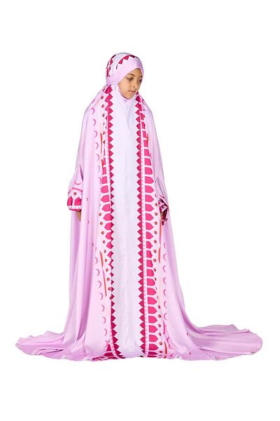Sabr 'Desert Voyage I' Kids Prayer Dress, Pink, 145cm