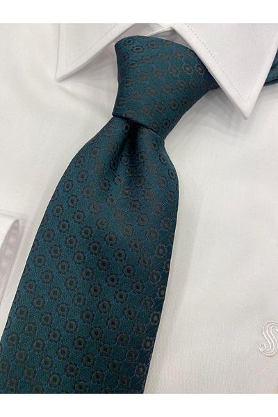 Cacharel Woven Fabric Patterned Khaki Brown Tie