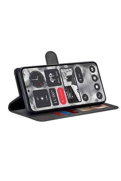 SKYDDAR INNOVATION Case for Nothing Phone (2), Diary Book, book type, with Inner Wallet, Black, sticker set