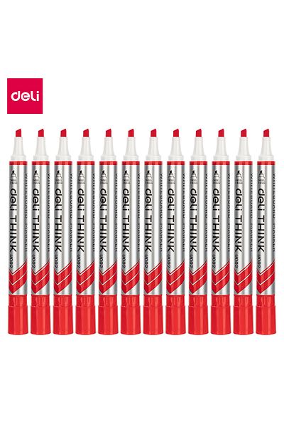 Deli Deli EU00240 Whiteboard Marker Red 12pcs/box– ideal for office and classroom whiteboards