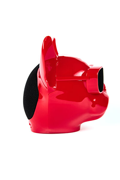 Famous Frenchie Portable speaker, French Bulldog, Bluetooth, USB, red
