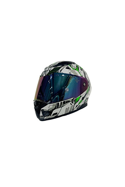 Sway Sw 850 White Green Full Face Motosiklet Kaskı