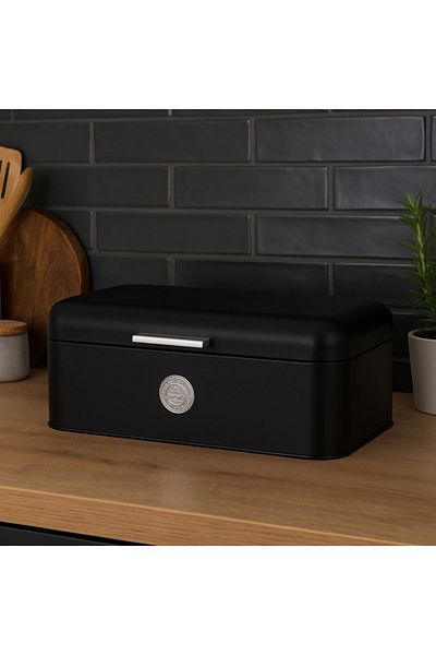 Excellent Houseware Bread box, metal, black, 42x22x16 cm – Excellent Houseware