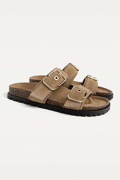 Stradivarius Flat leather sandals