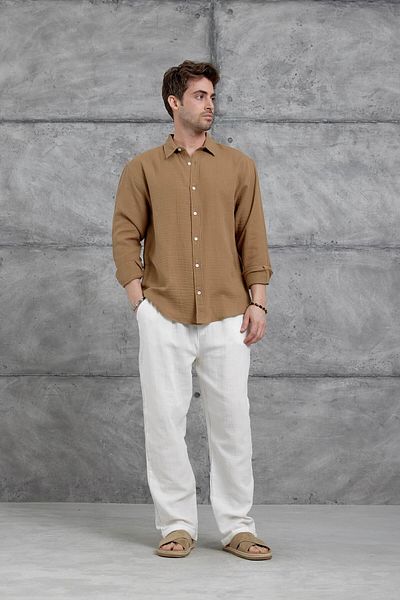 NOMARC Καφέ πουκάμισο Nmrc Muslin Oversize