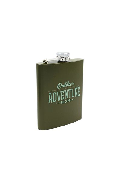 Gift Design Stainless steel bottle, Outdoor Adventure Begins message, 270 ml