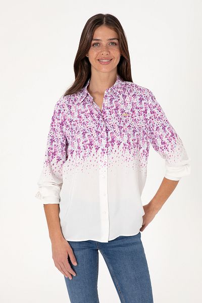 U.S. Polo Assn. Cămașă violetă cu mânecă lungă pentru femei 50299674-VR037
