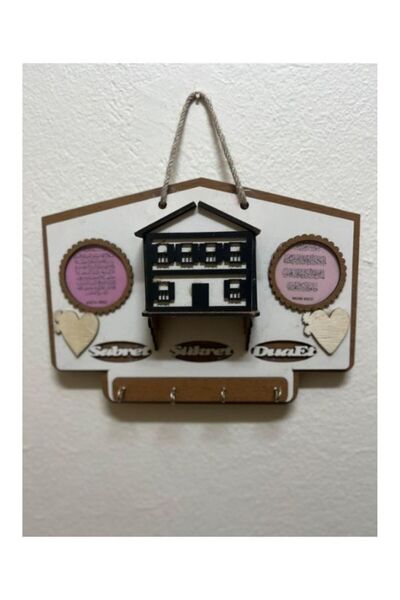 SÜSLÜMÜ SÜSLÜ Duvara asılı ev anahtarlık kahverengi