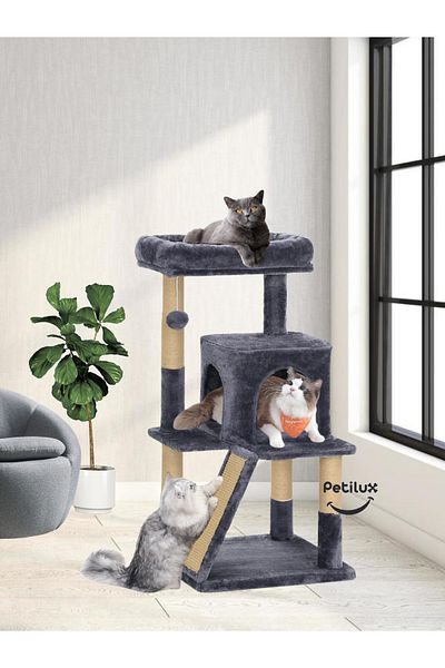 Petilux منزل خدش القطط المزخرف مع تراس