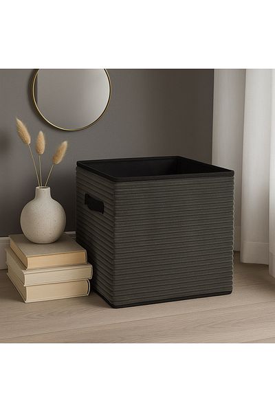 Gift Design Velvet storage box, open, green, 30x30 cm