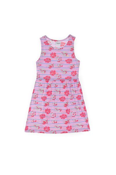 U.S. Polo Assn. Girl's Light Pink Crew Neck A-Form Patterned Knitted Dress 50306245-Vr078