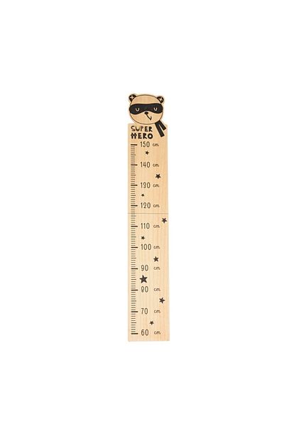 Gift Design Children's height measuring tape, made of wood, Super hero model