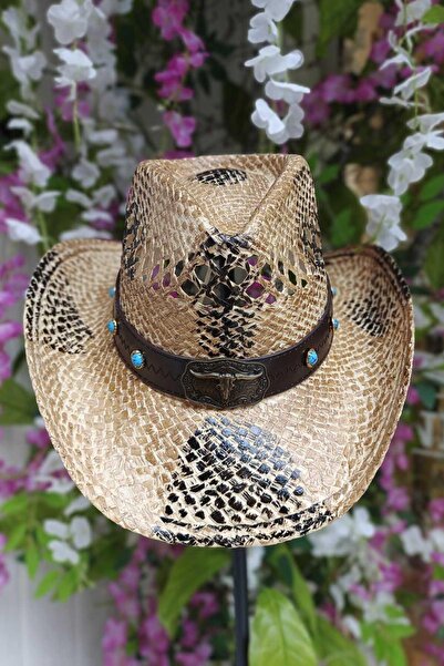 Eswomes قبعة رعاة البقر للجنسين من بوجا أرمالي - بني