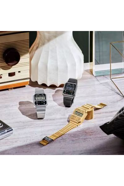Casio ساعة كاسيو الرقمية للجنسين بمينا رمادي - A100WEG-9ADF