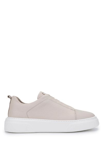 Tamer Tanca Men's Genuine Leather Beige Sneakers & Sports Shoes