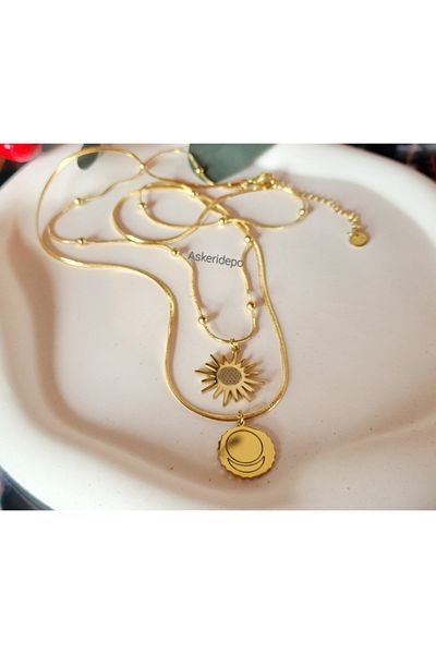 Anatolia Double Chain Allatra Flower of Life and Kubera Yantra Necklace – Material Abundance, Luck and Protection
