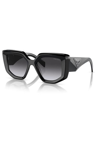 Prada Woman Irregular Sunglasses- Pr 14zs - Lense Size:50mm - Black