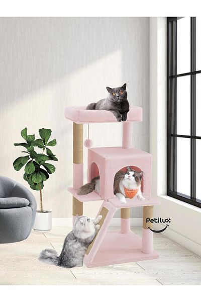 Petilux منزل خدش القطط المزخرف مع تراس