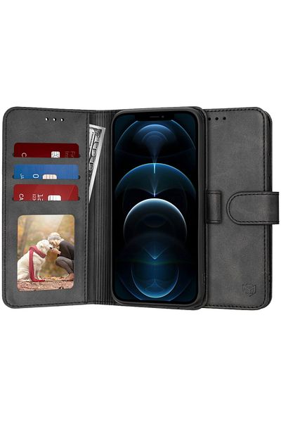 SKYDDAR INNOVATION Case for iPhone 12 Pro Max, Diary Book, book type, with Inner Wallet, Black, sticker set