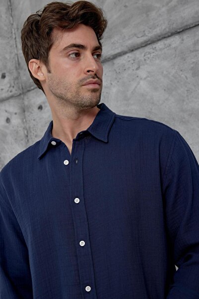 NOMARC Синя Nmrc муслінова сорочка оверсайз