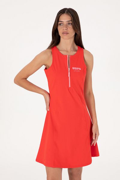 U.S. Polo Assn. Women's Red Sleeveless Mini Length Knitted Dress 50300711-Vr213