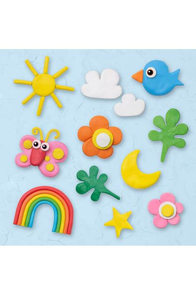 GLOBO Set plastilina pentru copii, culori asortate multicolore, din ingrediente naturale, Globo, +2 ani