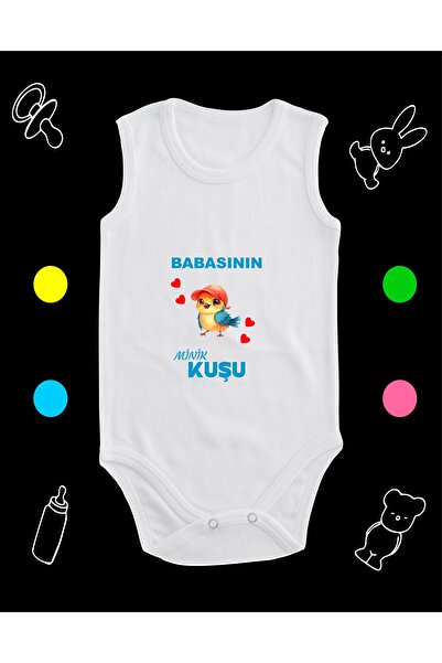 enmalife Cotton Daddy's Little Bird Printed Combed Cotton Baby Bodysuit with ...