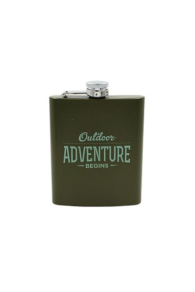 Gift Design Stainless steel bottle, Outdoor Adventure Begins message, 270 ml